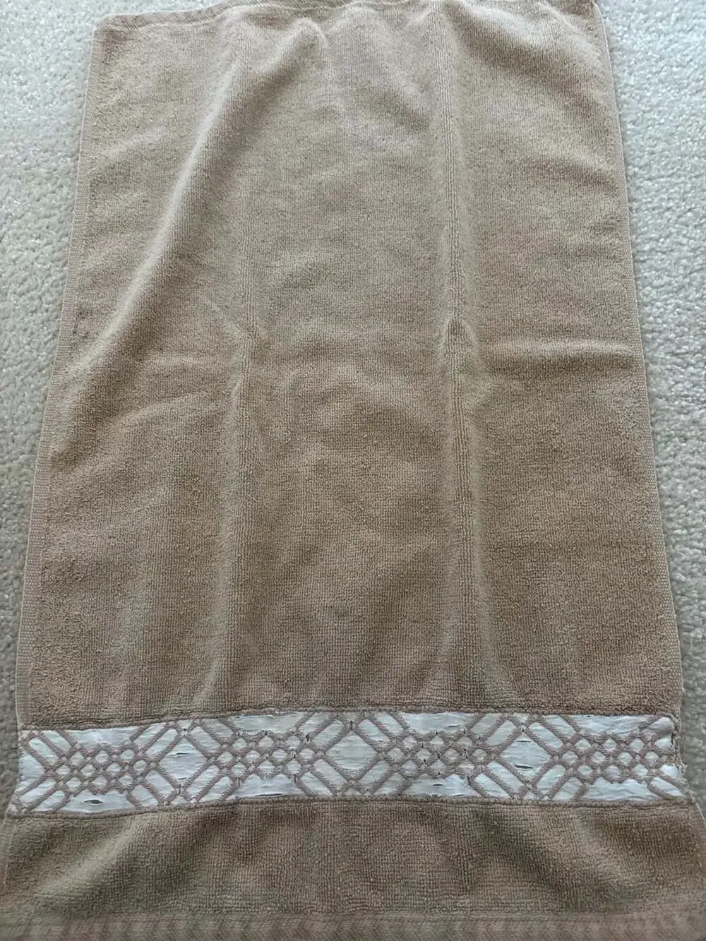 Sherry Kline Merrill Beige Embellished Decorative Hand Towel